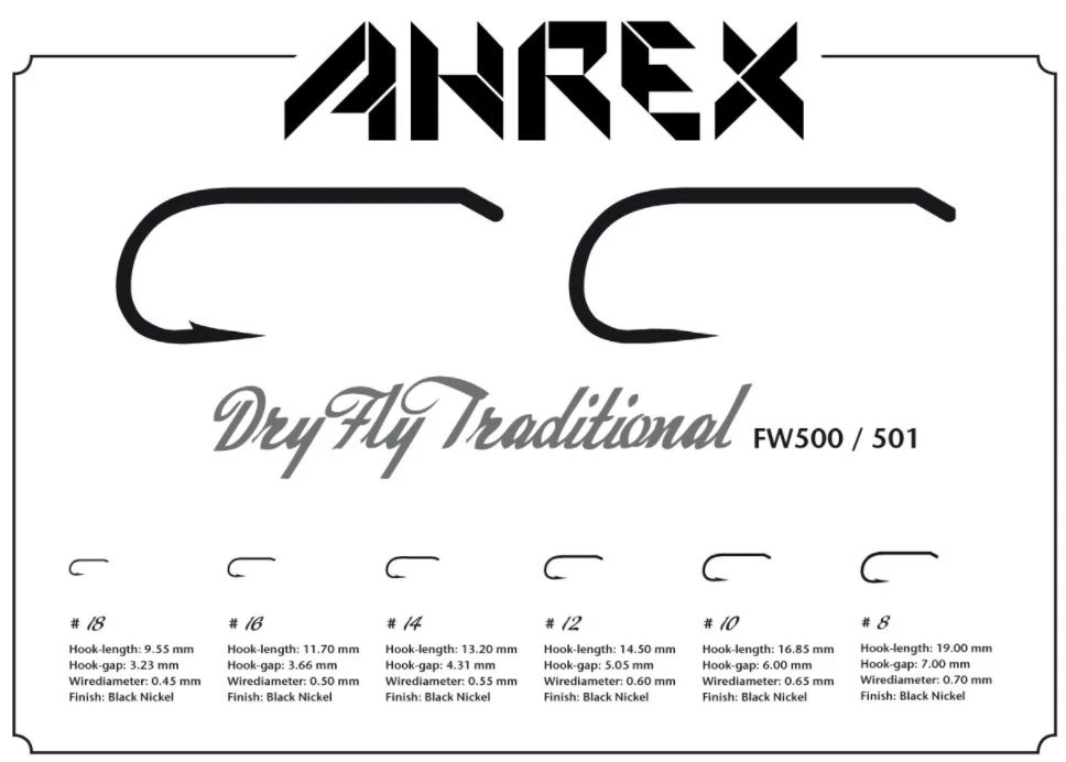 Ahrex FW501 Dry Fly Traditional Barbless 5 Ahrex FW501 Dry Fly Traditional Barbless - Afbeelding 3