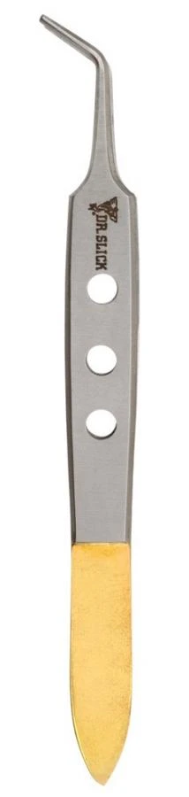 Dr. Slick Bishop Tweezer Curved 4 Inch Gold & Satin