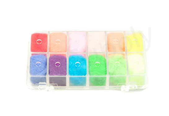 Dubbing Dispensers 12 Color Antron III Bright Steelhead 4 Dubbing Dispensers 12 Color Antron III Bright Steelhead - Afbeelding 2