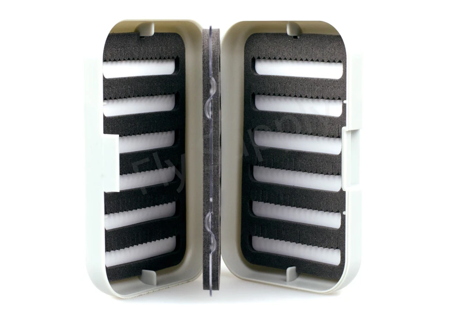 Slit Foam Fly Box Double Layer Grey Small 3 Slit Foam Fly Box Double Layer Grey Small