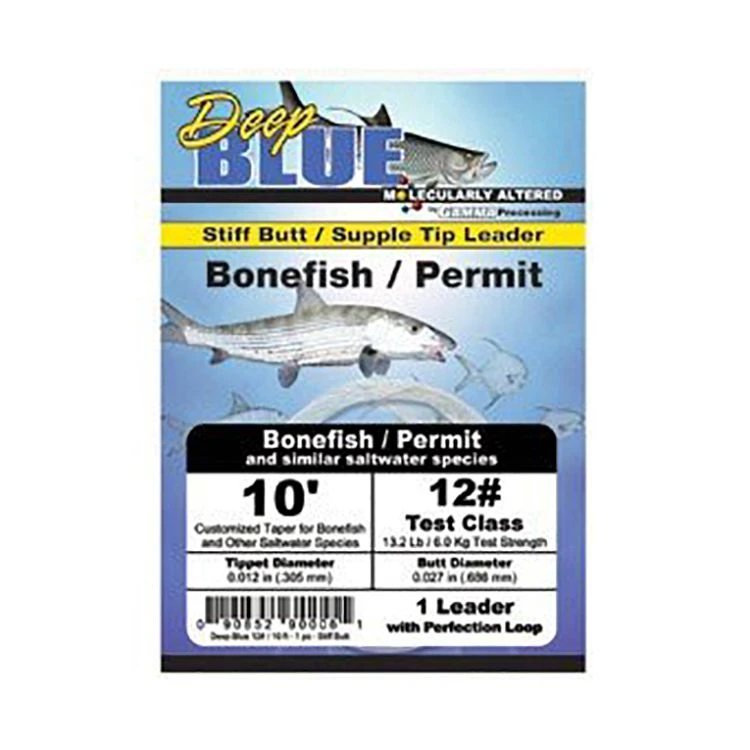 Frog Hair Deep Blue Bonefish/Permit 10ft Leader 3 Frog Hair Deep Blue Bonefish/Permit 10ft Leader