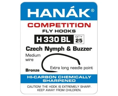 Hanak Czech Nymph & Buzzer H 330 BL Hooks 25 Pc 4 Hanak Czech Nymph & Buzzer H 330 BL Hooks 25 Pc - Afbeelding 2