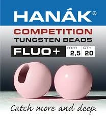 Hanak Tungsten Fluo Light Pink Slotted Jig Beads 20pc