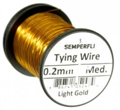 Semperfli 0.2mm Wire On Spool -Aanbevolen Winkels Voor Visuitrusting Semperfli 02mm Wire On Spool UT02WIRE XXX lurewire light gold