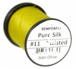 Semperfli Pure Silk Thread 20 Semperfli Pure Silk Thread -Aanbevolen Winkels Voor Visuitrusting Semperfli Pure Silk Thread PURESILK X silk golden olive no 11