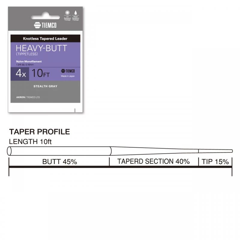 Tiemco Heavy Butt Leader 10ft - 305cm 4 Tiemco Heavy Butt Leader 10ft - 305cm - Afbeelding 2