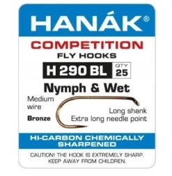 Hanak Nymph & Wet H 290 BL Hooks 25 Pc
