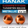 Hanak Tungsten Metallic Orange Slotted Jig Beads 20pc -Aanbevolen Winkels Voor Visuitrusting hanak metallic Orange tungsten beads