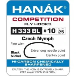 Hanak Czech Nymph H 333 BL Hooks 25 Pc
