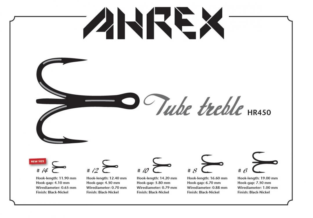 Ahrex HR450 Tube Treble Hooks 4 Ahrex HR450 Tube Treble Hooks - Afbeelding 2