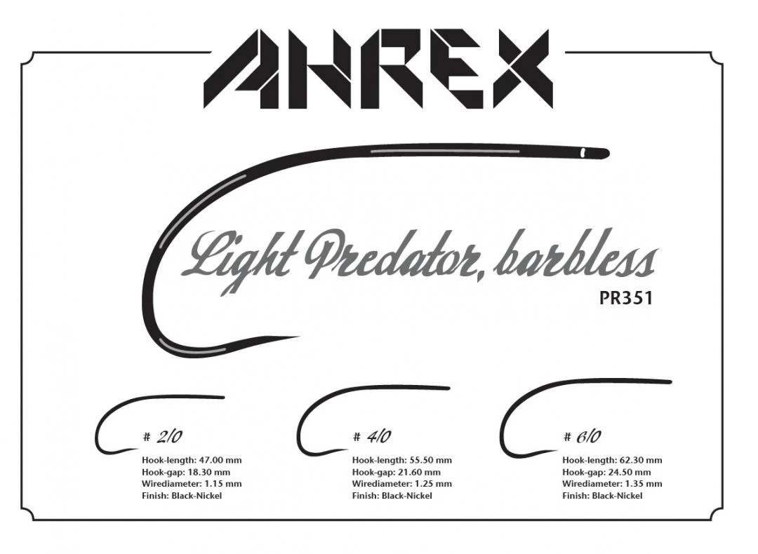 Ahrex PR351 Light Predator Barbless Hooks 4 Ahrex PR351 Light Predator Barbless Hooks - Afbeelding 2
