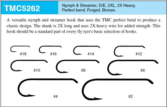 Tiemco TMC 5262 - 100pc Streamer And Nymph Hooks 4 Tiemco TMC 5262 - 100pc Streamer And Nymph Hooks - Afbeelding 2