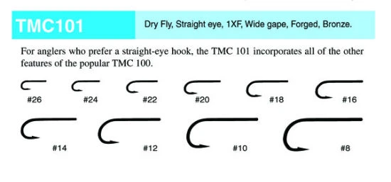 Tiemco TMC 101 - 100pc Dry Fly Hooks 4 Tiemco TMC 101 - 100pc Dry Fly Hooks - Afbeelding 2